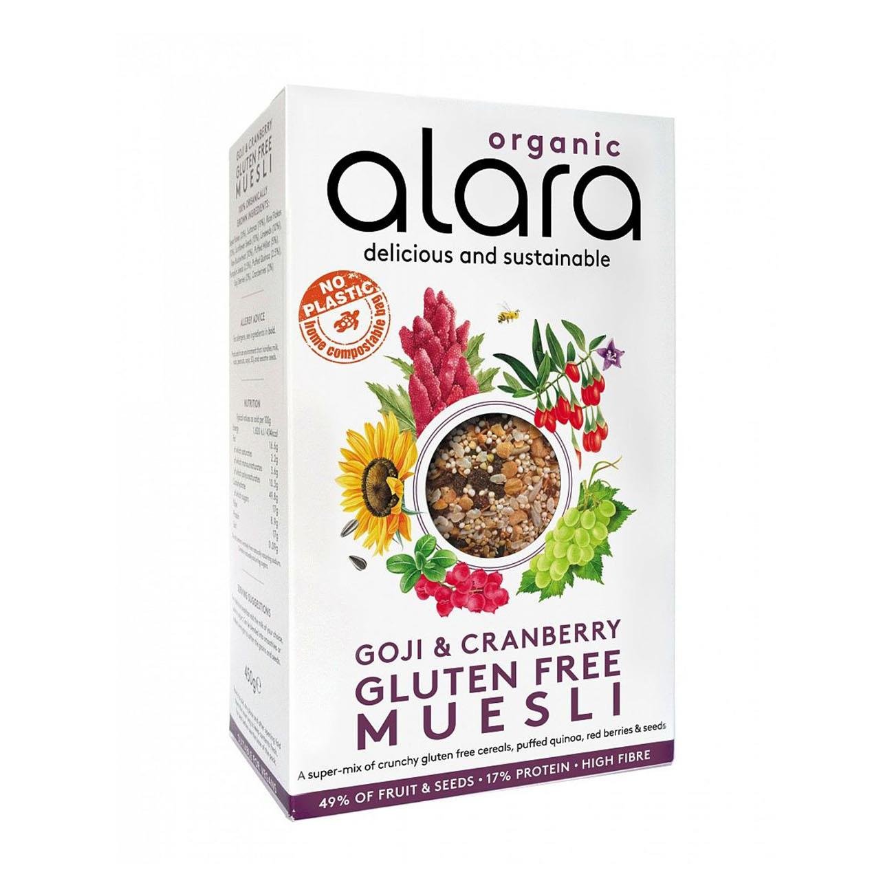 Organic Goji & Cranberry Gluten Free Muesli 450g [BLACK FRIDAY] - Eco Natural Products - Alara - Muesli