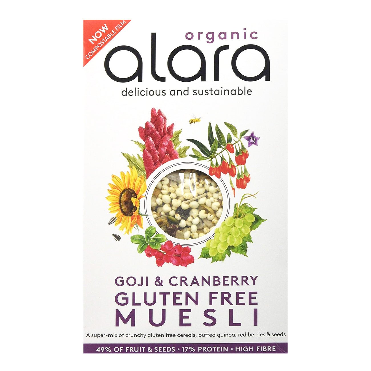 Organic Goji & Cranberry Gluten Free Muesli 450g [BLACK FRIDAY] - Eco Natural Products - Alara - Muesli