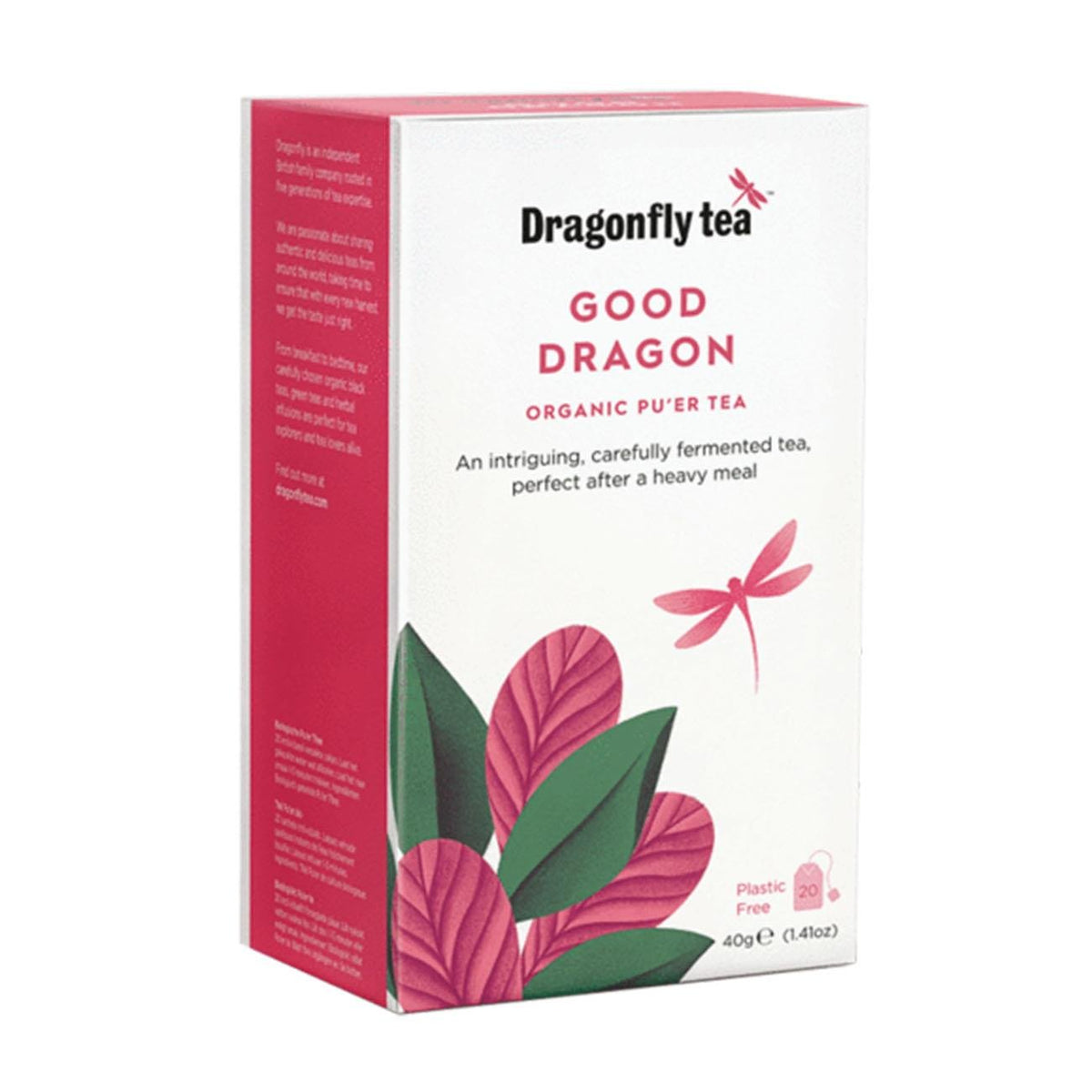 Organic Good Dragon Pu'er Tea 20 bags - Dragonfly Tea - Pure Tea - Dragonfly Tea