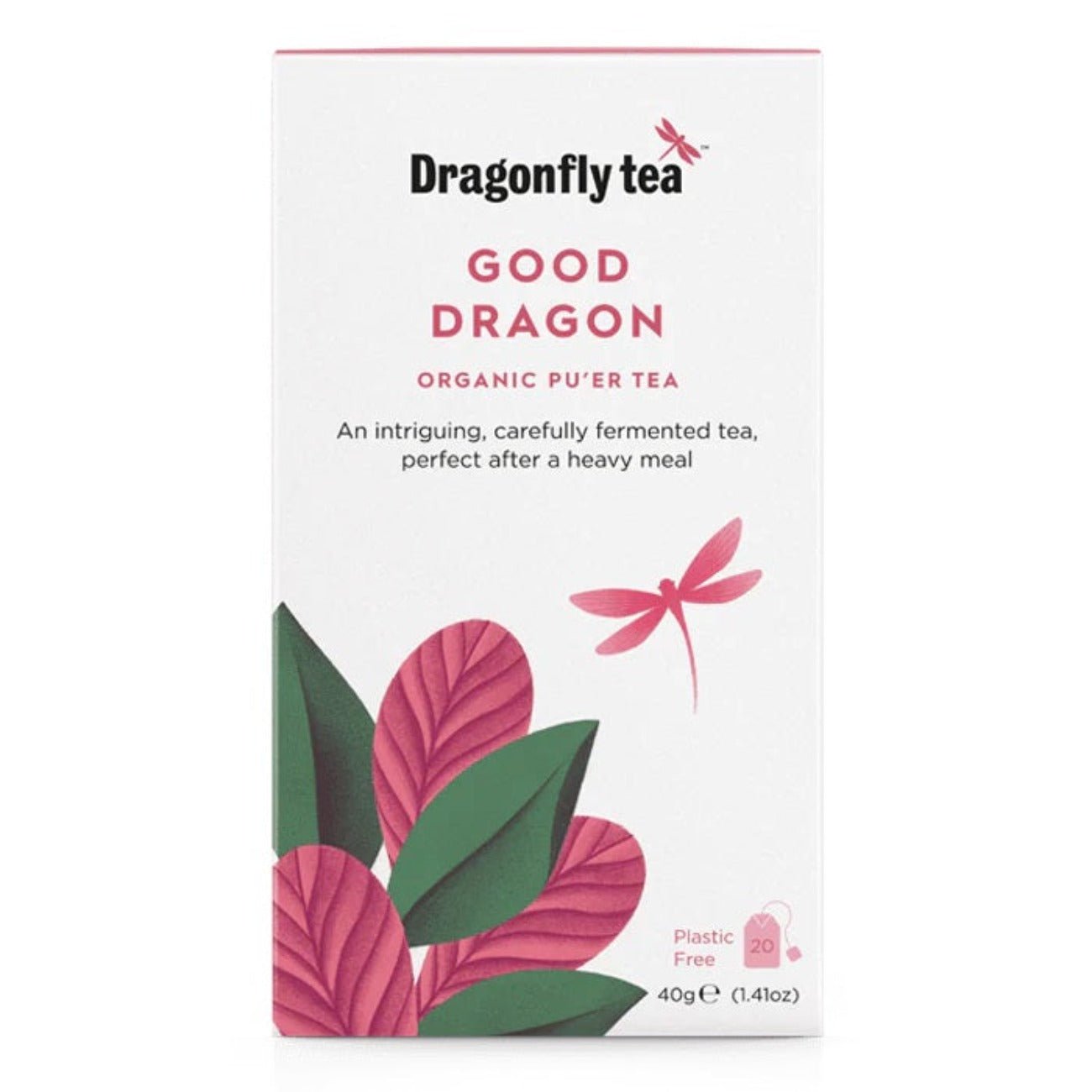 Organic Good Dragon Pu'er Tea 20 bags - Eco Natural Products - Dragonfly Tea - Pure Tea