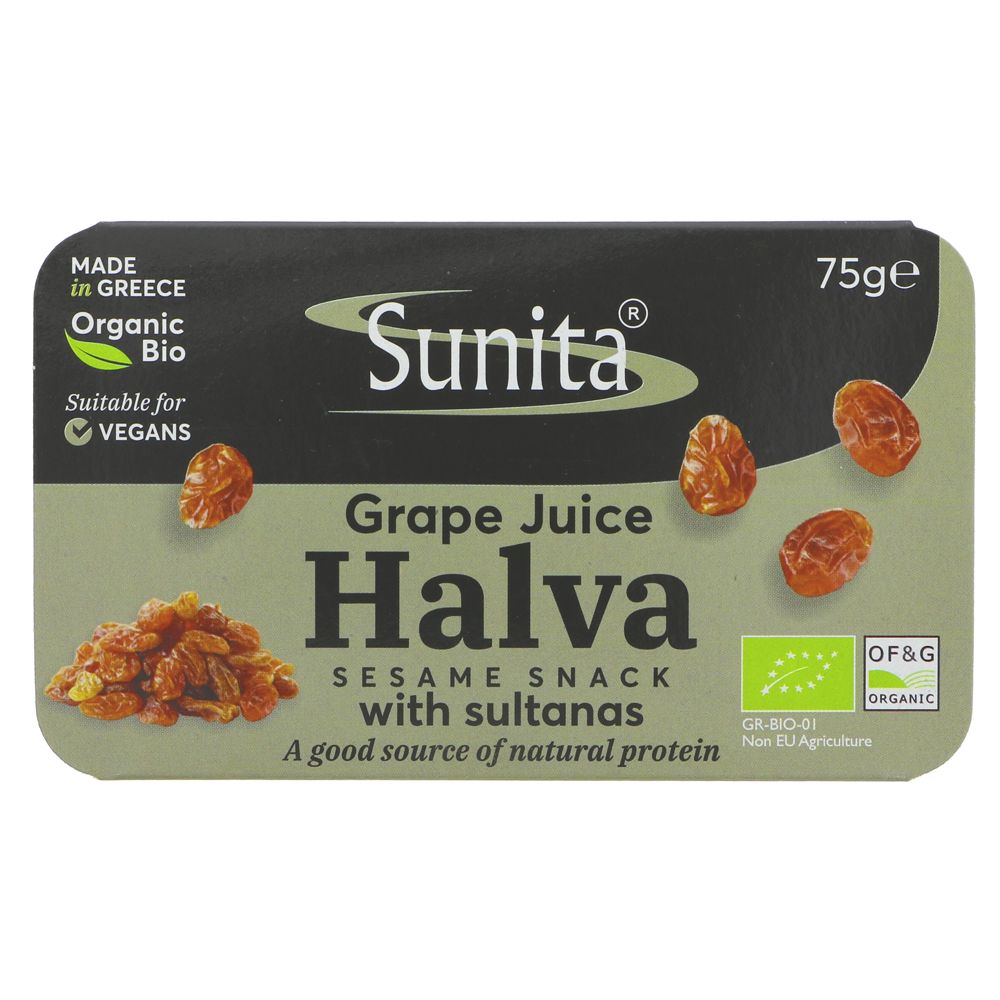 Organic Grape Juice & Sultana Halva 75g - Sunita - Confectionary - Eco Natural Products