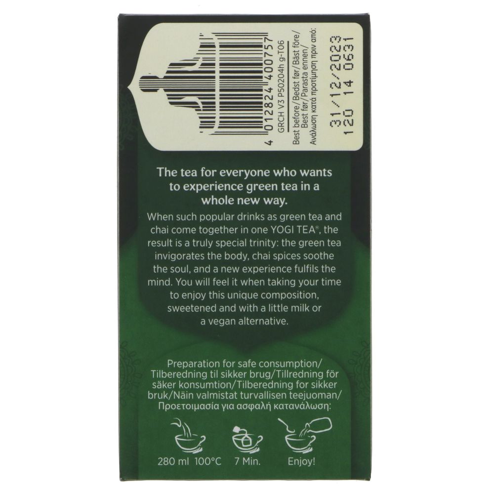 Organic Green Chai Tea 17 Bags - Yogi Tea - Tea - Eco Natural Products