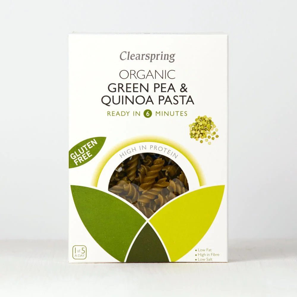 Organic Green Pea & Quinoa Gluten Free Pasta Fusilli 250g - Clearspring - Pasta - Eco Natural Products