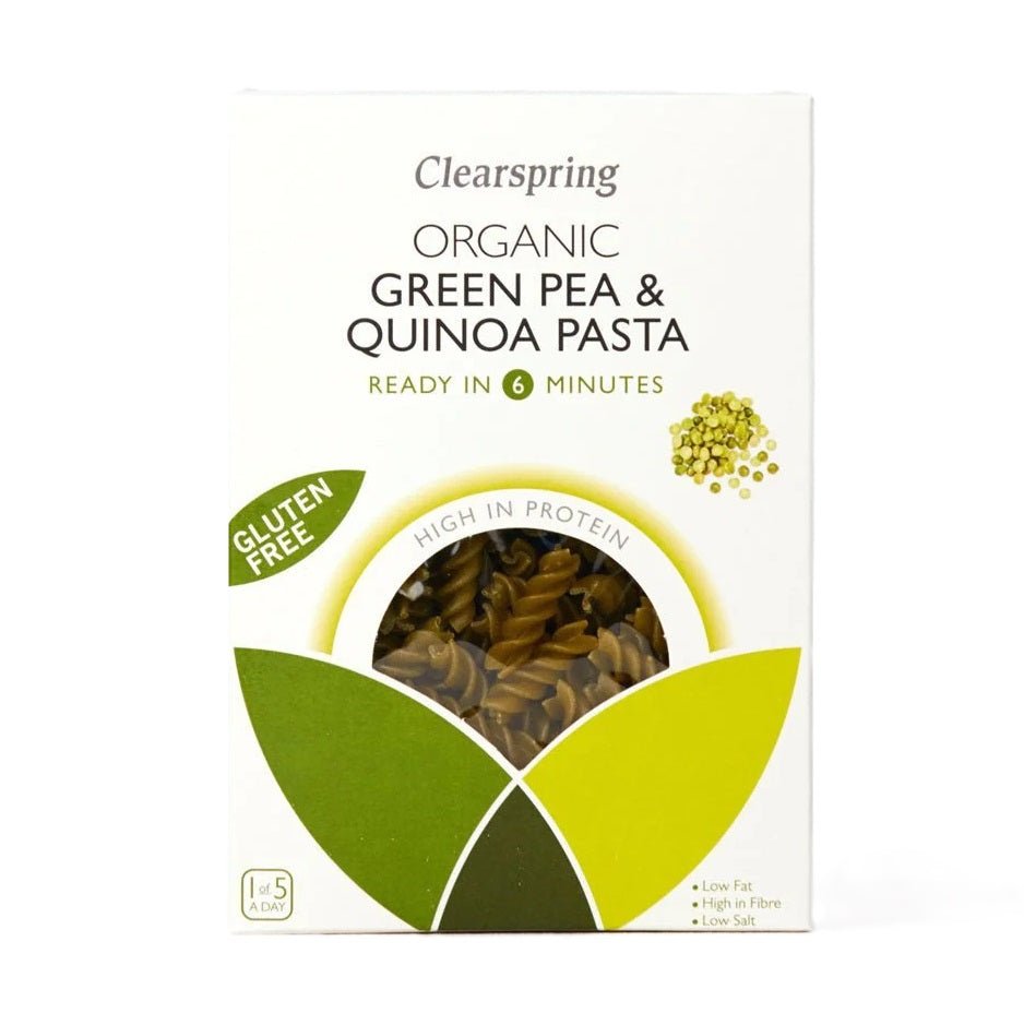 Organic Green Pea & Quinoa Gluten Free Pasta Fusilli 250g [BLACK FRIDAY] - Eco Natural Products - Clearspring - Pasta