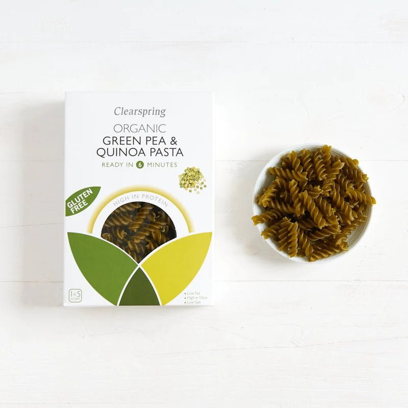 Organic Green Pea & Quinoa Gluten Free Pasta Fusilli 250g - Clearspring - Pasta - Eco Natural Products
