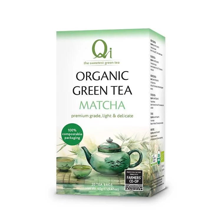 Organic Green Tea & Matcha 25 Bags - Qi - Green Tea - Qi