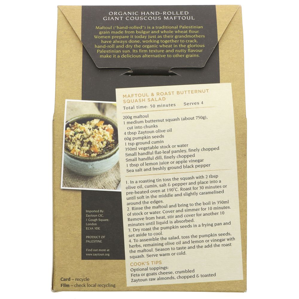 Organic Hand Rolled Maftoul Giant Couscous 250g - Zaytoun - Couscous - Eco Natural Products