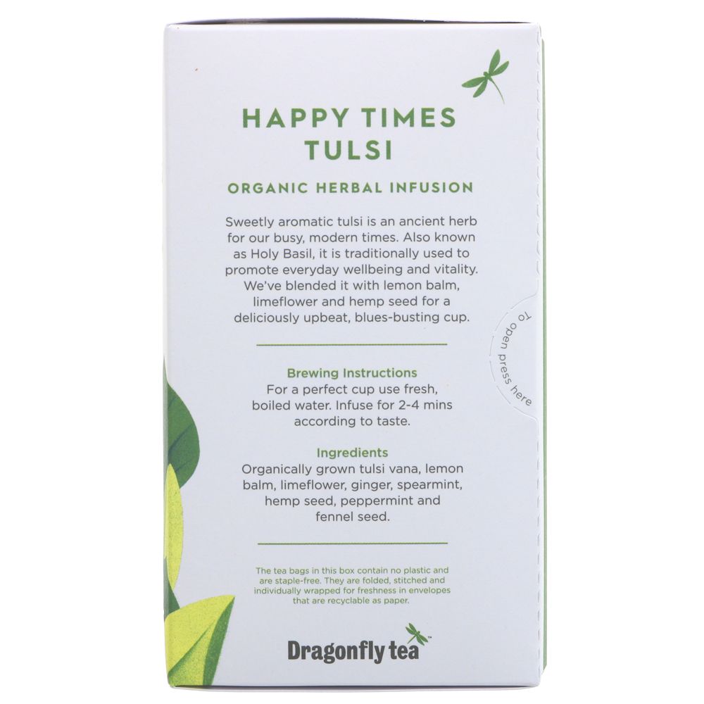 Organic Happy Times Tulsi Herbal Infusion 20 bags - Dragonfly Tea - Herbal infusion - Eco Natural Products