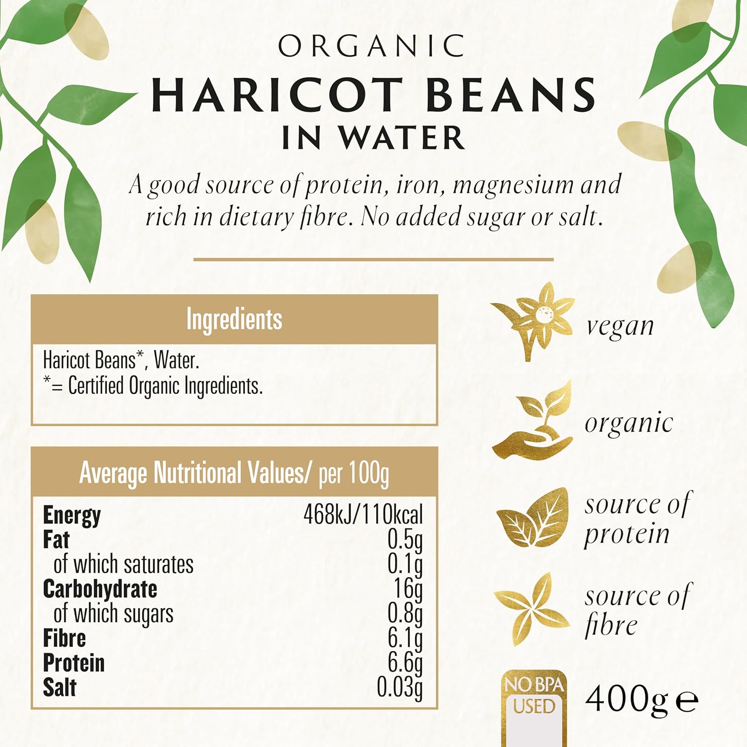 Organic Haricot Beans 400g - Biona - Preserved Vegetables - Eco Natural Products