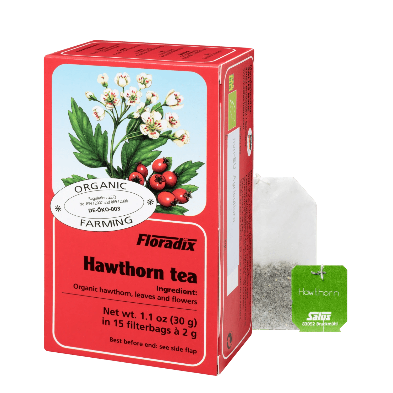 Organic Hawthorn Tea Herbal 15 Bags [BLACK FRIDAY] - Eco Natural Products - Floradix - Herbal tea