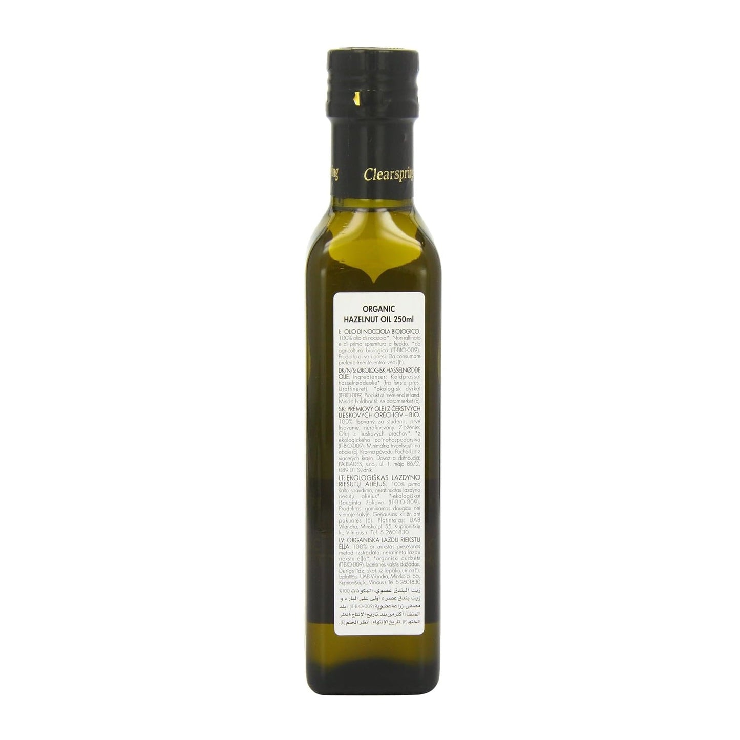 Organic Hazelnut Cold Pressed Oil 250ml - Clearspring - Oil - Eco Natural Products