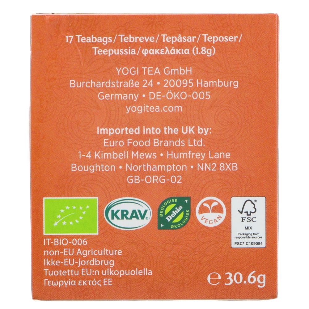 Organic Heartwarming Herbal Tea 17 Bags - Yogi Tea - Tea - Eco Natural Products