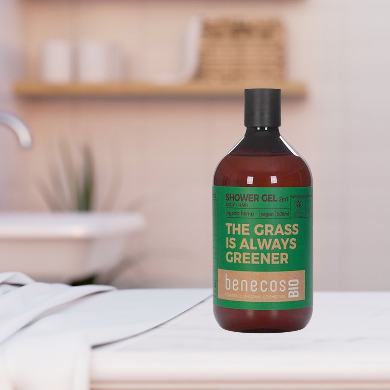 Organic Hemp 2in1 Body + Hair Shower Gel 500ml - Benecos - Shower gel - Eco Natural Products