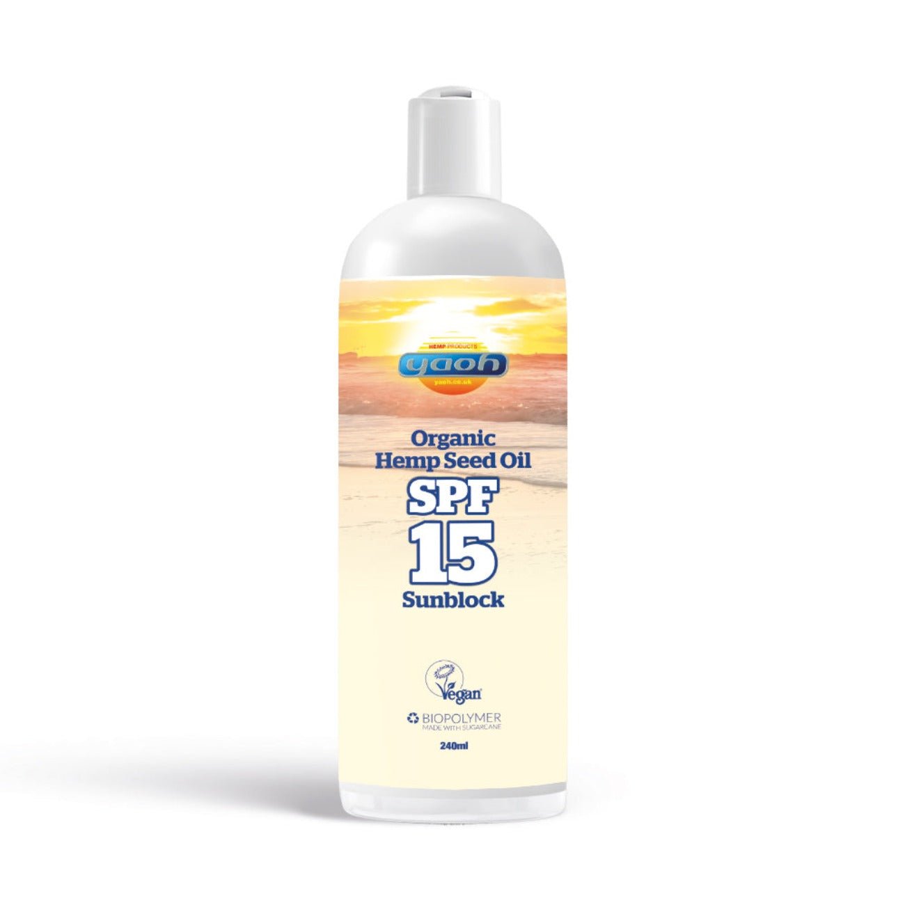 Organic Hemp Seed Oil SPF 15 Sunblock 240ml - Yaoh - Sunscreen - Eco Natural Products