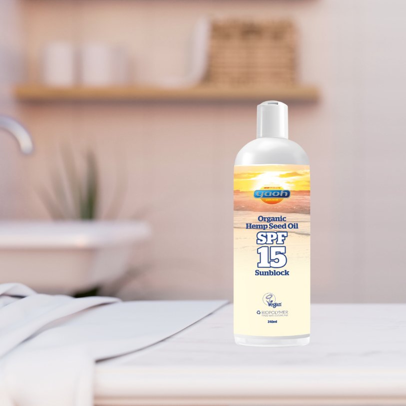 Organic Hemp Seed Oil SPF 15 Sunblock 240ml - Yaoh - Sunscreen - Eco Natural Products
