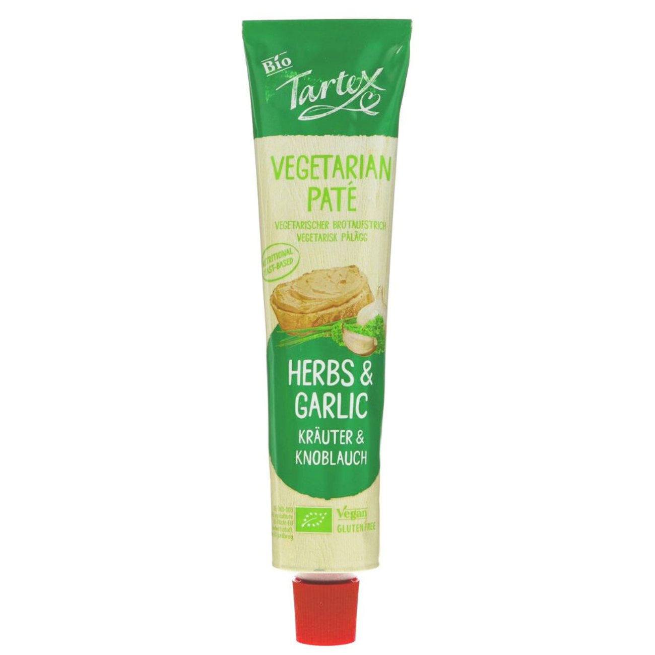 Organic Herb & Garlic Vegetarian Pate Tube 200g - Tartex - Pate - Eco Natural Products