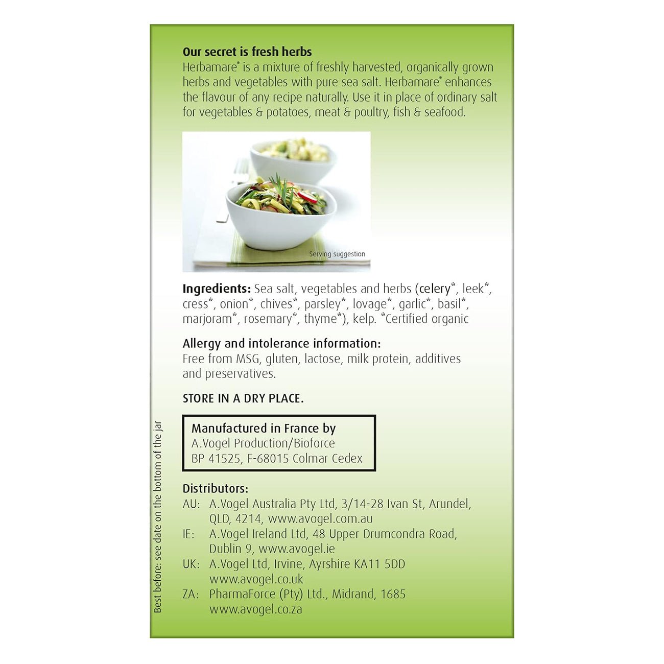 Organic Herbamare Original Salt 500g - A. Vogel - Sea salt - Eco Natural Products