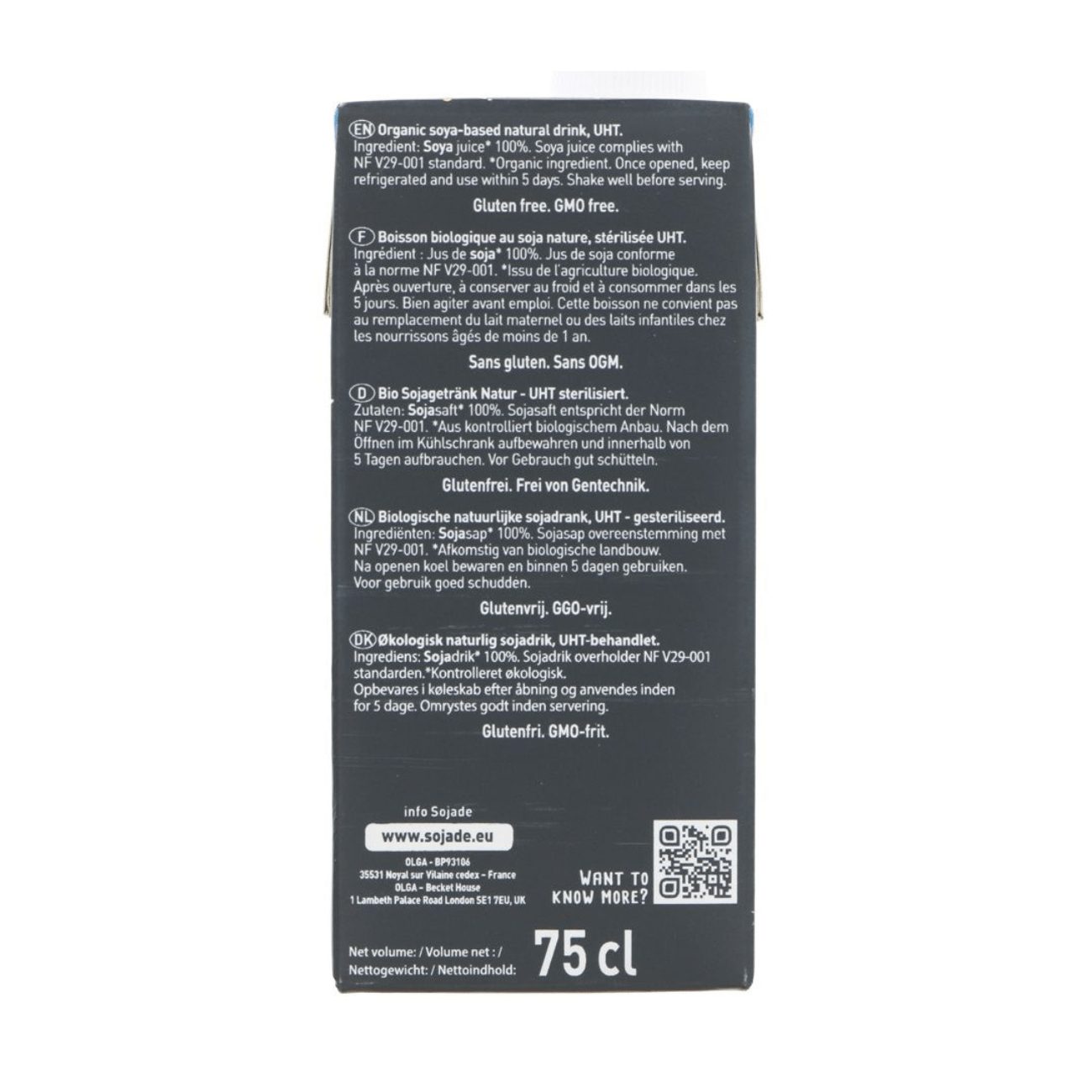 Organic High Protein Soya Drink 750ml - Sojade - Soy Drinks - Sojade