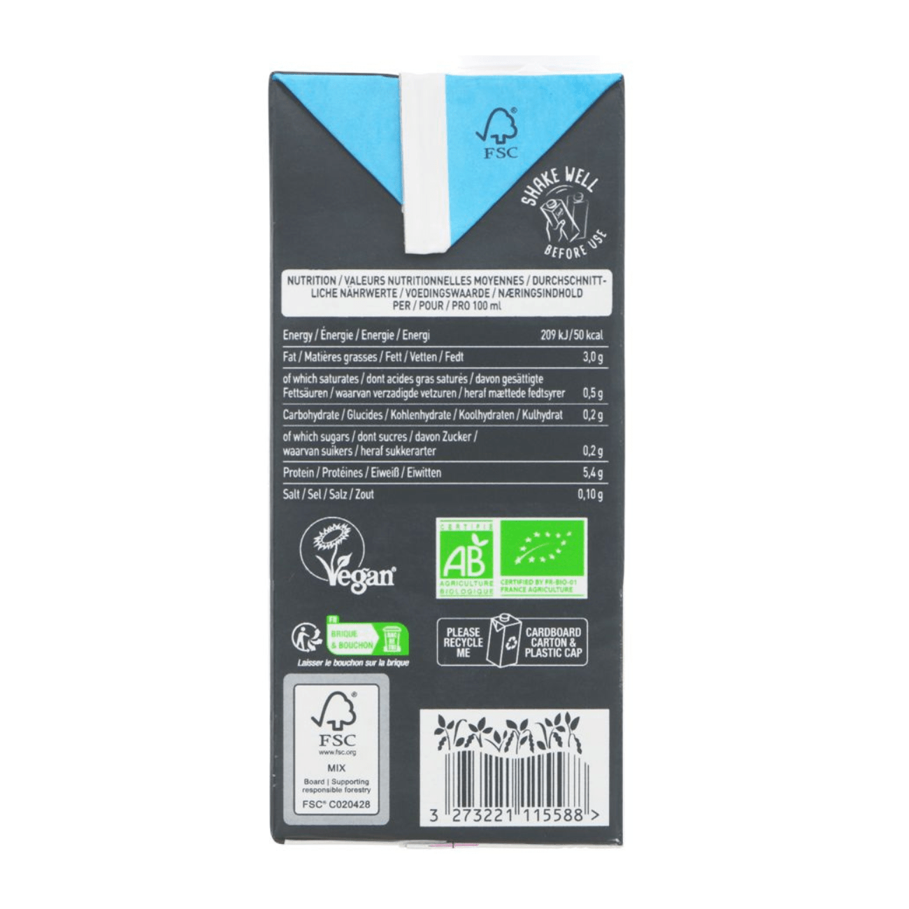 Organic High Protein Soya Drink 750ml - Sojade - Soy Drinks - Sojade