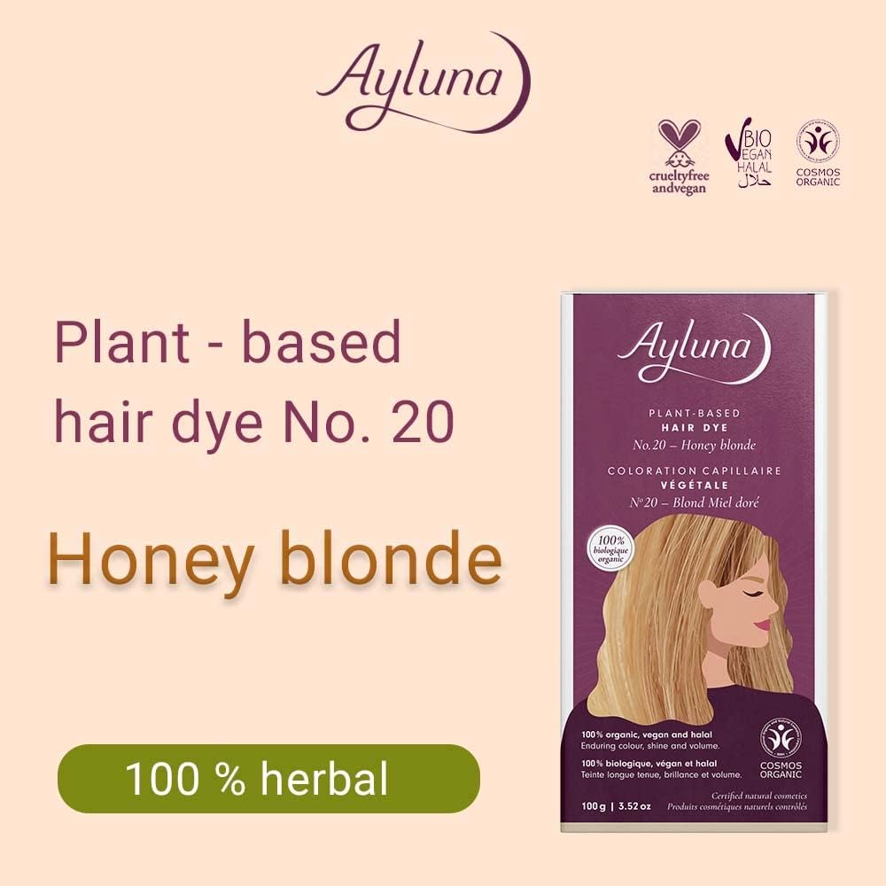 Organic Honey Blonde No. 20 Plant - Based Hair Colour 100g - Eco Natural Products - Ayluna - Hair Color