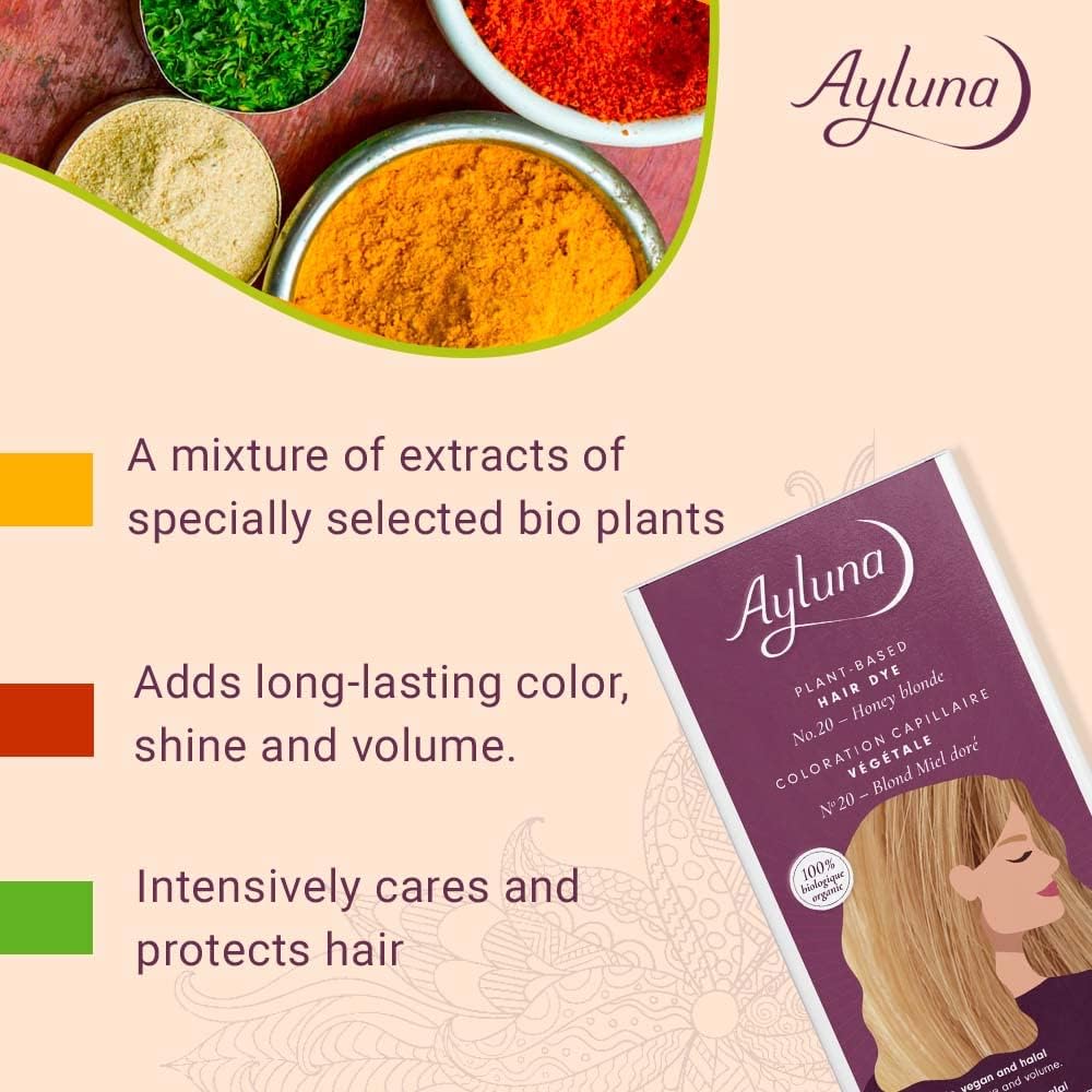 Organic Honey Blonde No. 20 Plant - Based Hair Colour 100g - Eco Natural Products - Ayluna - Hair Color