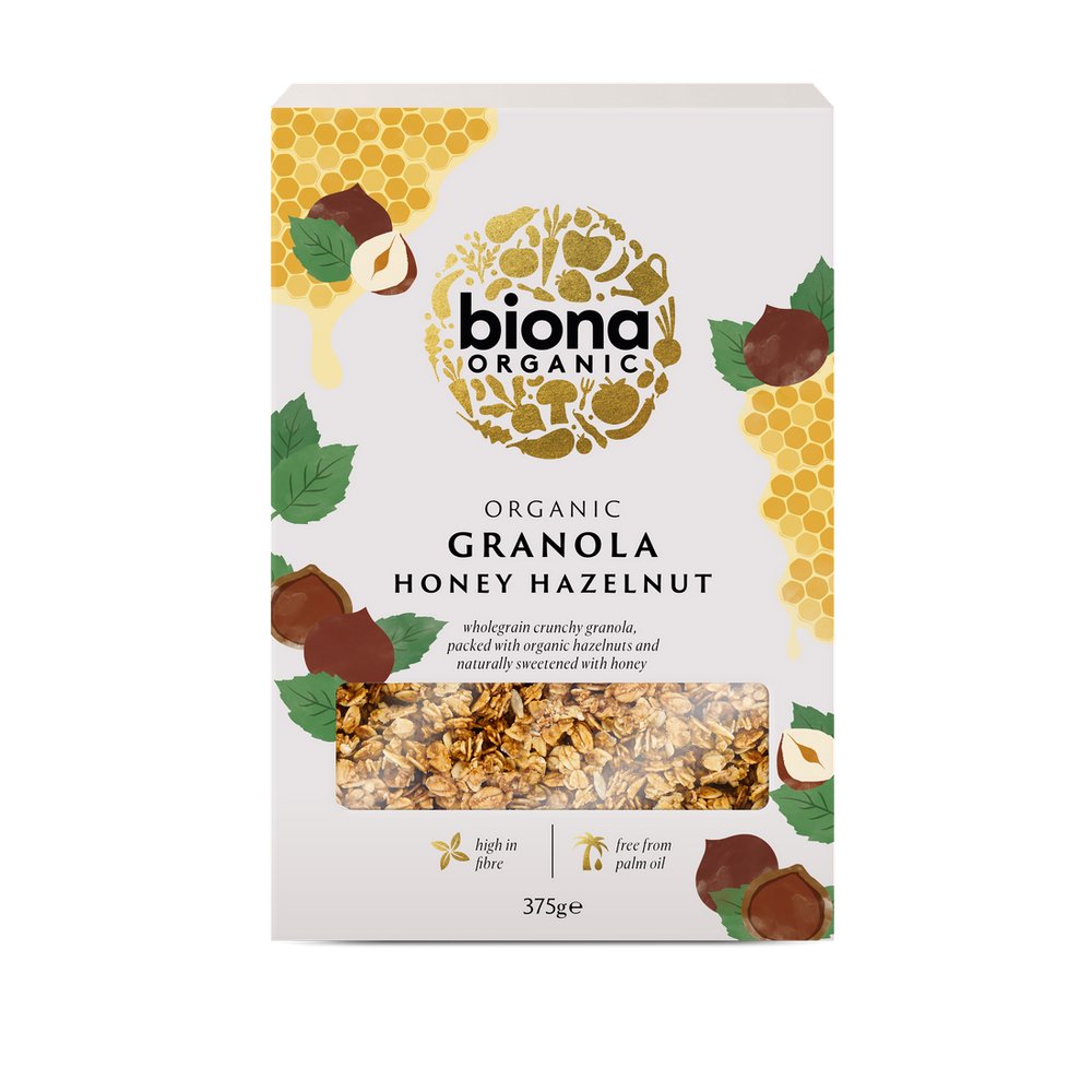 Organic Honey Hazel Crunchy No Added Sugar 375g - Biona - Granola - Eco Natural Products