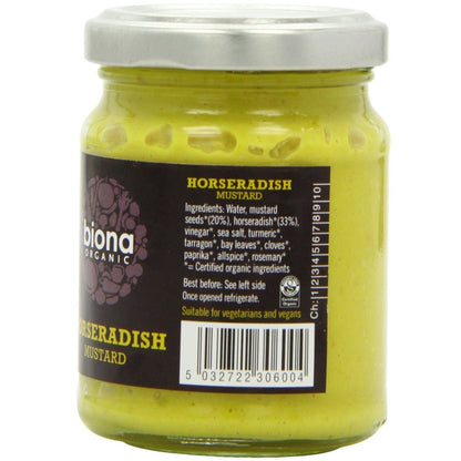 Organic Horseradish Mustard 125g - Biona - Condiments & Sauces - Eco Natural Products