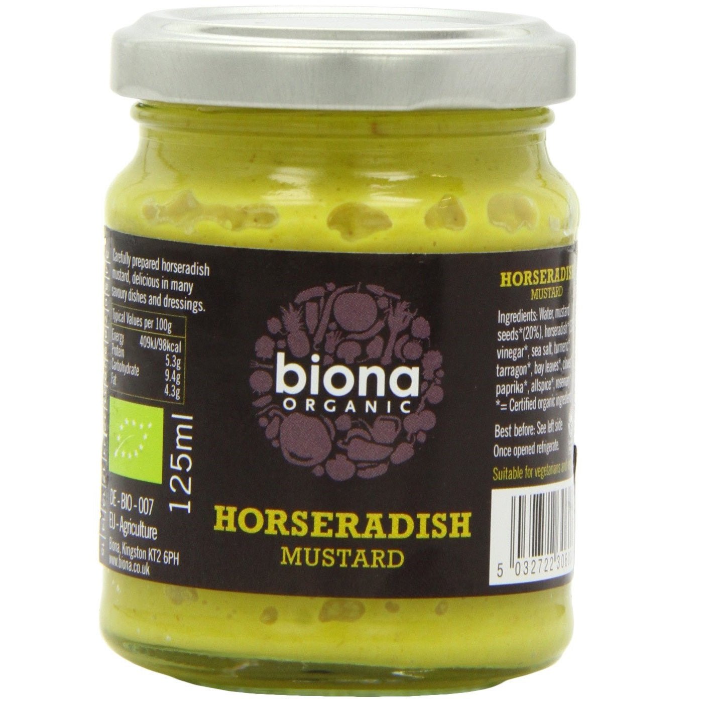 Organic Horseradish Mustard 125g - Biona - Condiments & Sauces - Eco Natural Products