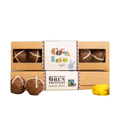 Cocoa Loco Organic Hot Cross Bun Truffles Easter 100g 6 bun truffles