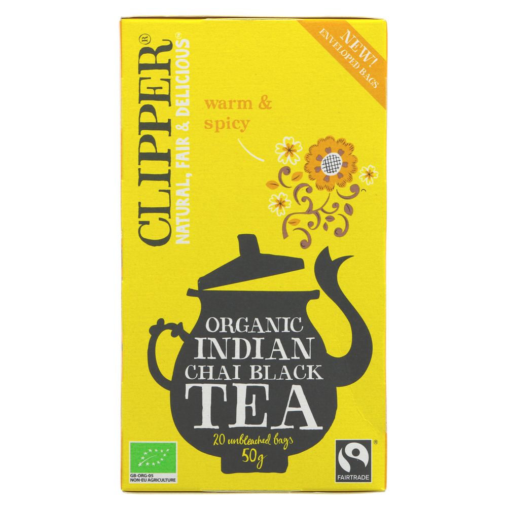 Organic Indian Chai Black Tea 20 Bags - Clipper - Black Tea - Eco Natural Products