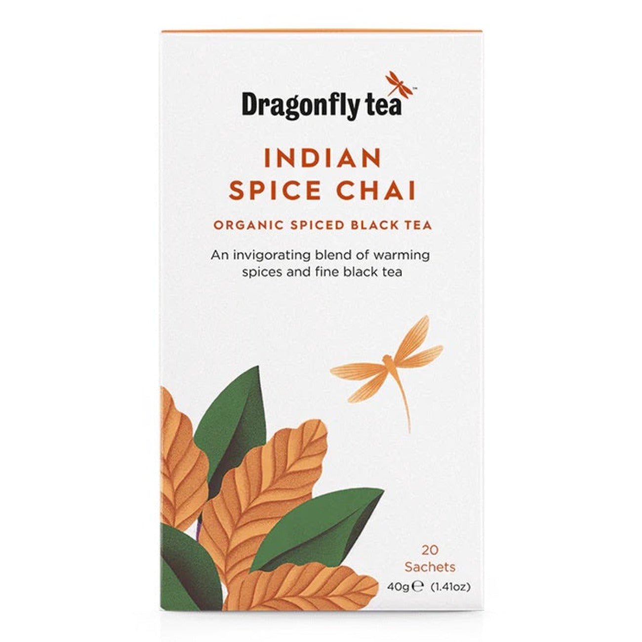 Organic Indian Traditional Spice Chai 20 bags - Eco Natural Products - Dragonfly Tea - Chai