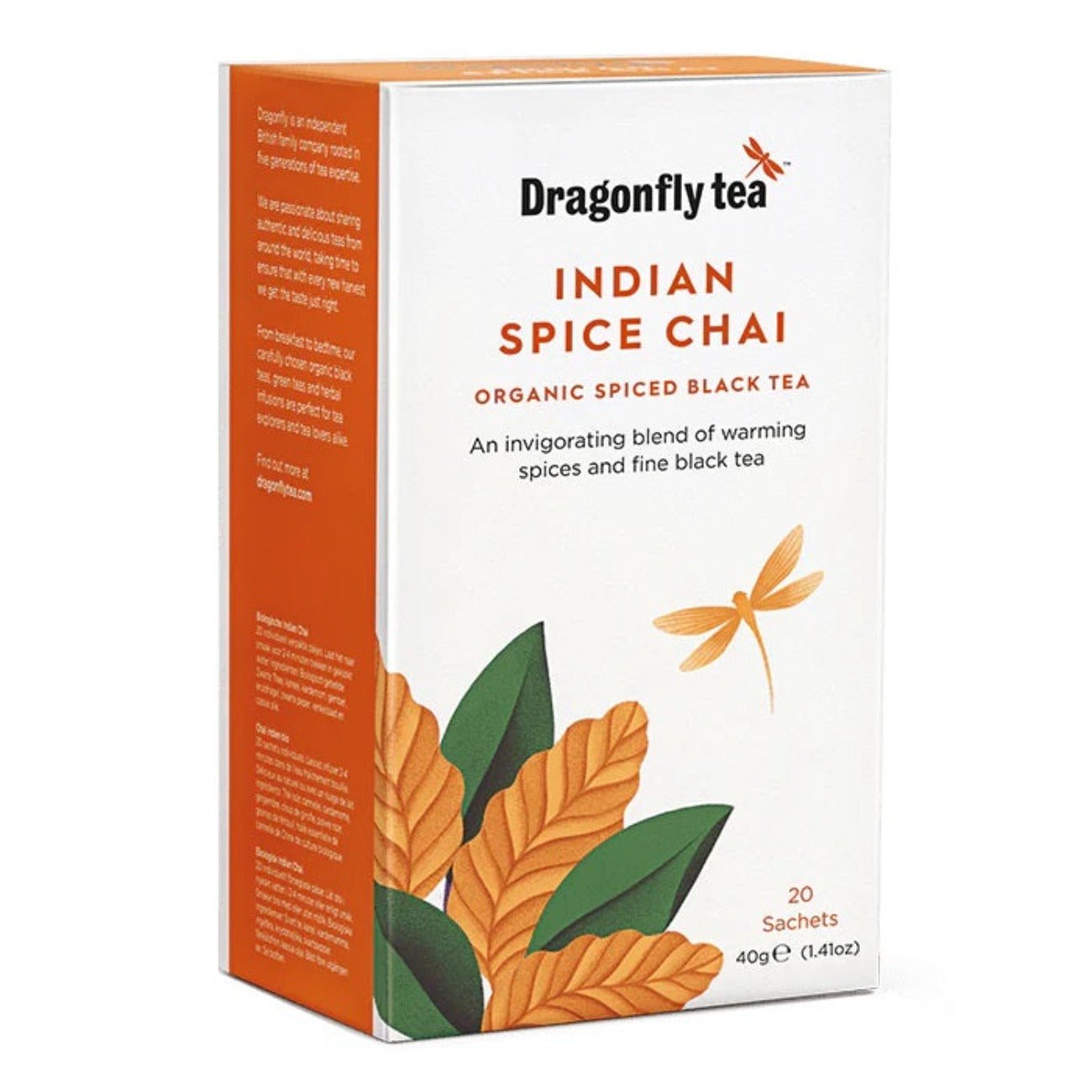 Organic Indian Traditional Spice Chai 20 bags - Eco Natural Products - Dragonfly Tea - Chai