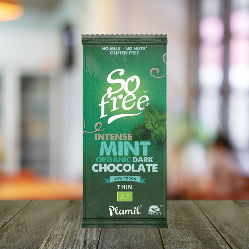 Organic Intense Mint So Free Chocolate Bar 80g - Plamil - Chocolate Bar - Eco Natural Products
