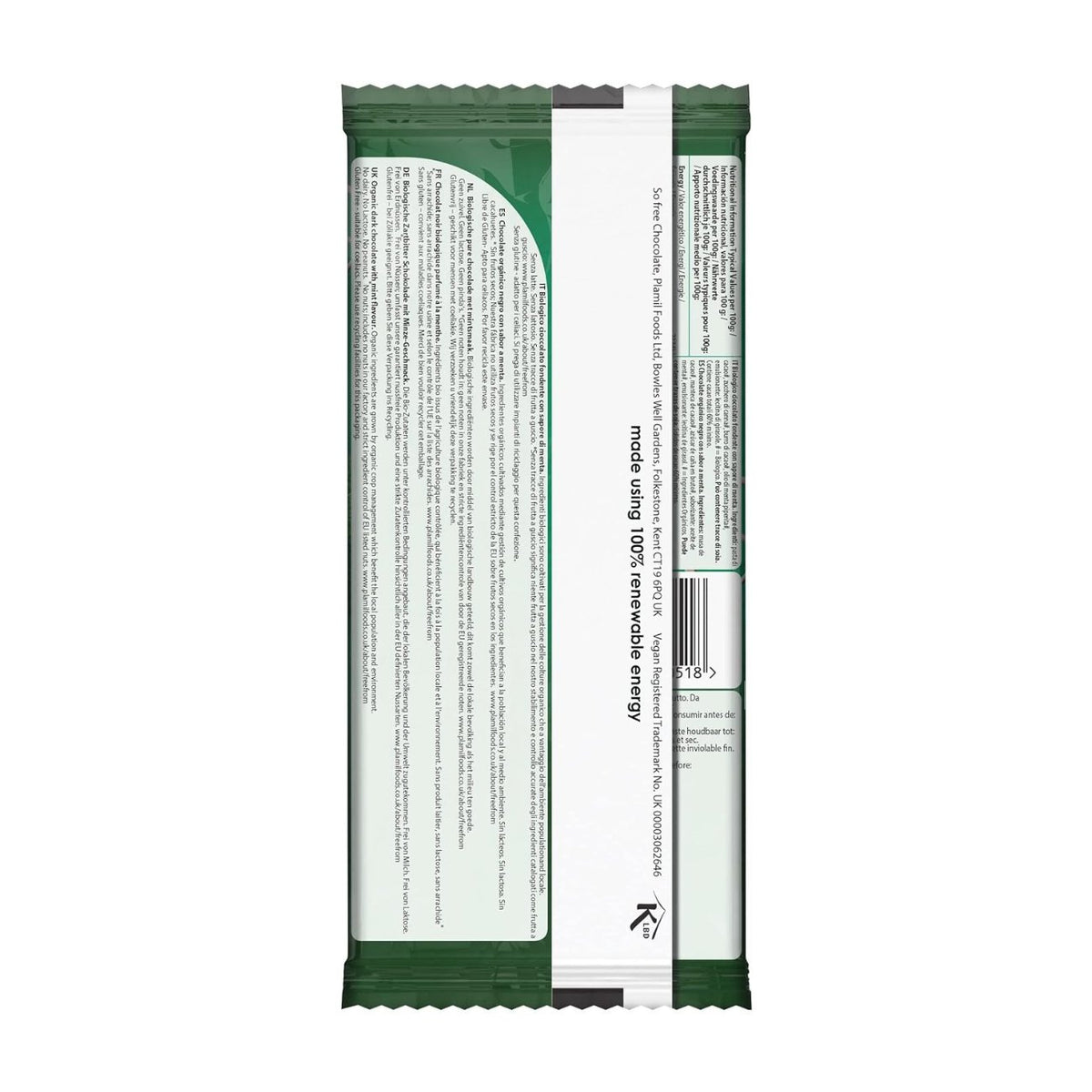 Organic Intense Mint So Free Chocolate Bar 80g - Plamil - Chocolate Bar - Eco Natural Products