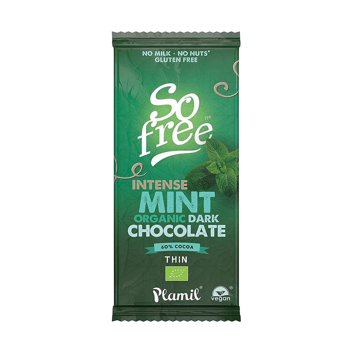 Organic Intense Mint So Free Chocolate Bar 80g - Plamil - Chocolate Bar - Eco Natural Products