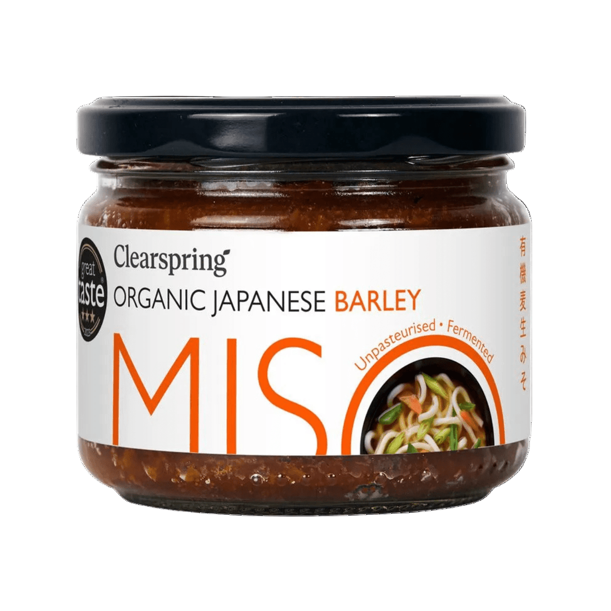 Organic Japanese Barley Miso Unpasteurised Jar 300g - Clearspring - Bean Paste - Clearspring