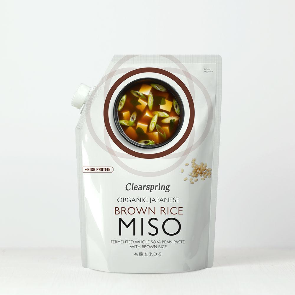 Organic Japanese Brown Rice Miso Pouch 300g - Clearspring - Miso - Eco Natural Products