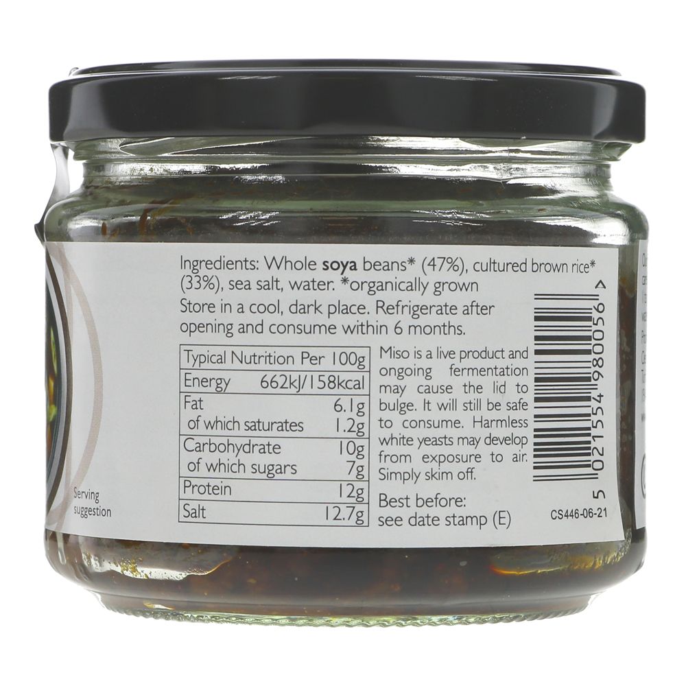 Organic Japanese Brown Rice Miso Unpasteurised Jar 300g - Clearspring - Miso - Eco Natural Products