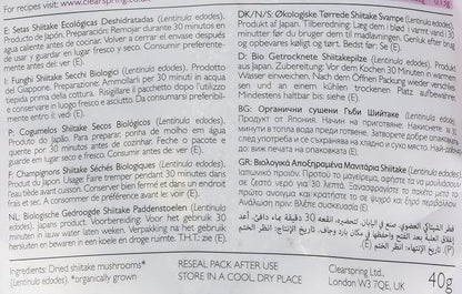 Organic Japanese Dried Shiitake Mushrooms 40g - Clearspring - Sushi Ginger - Eco Natural Products