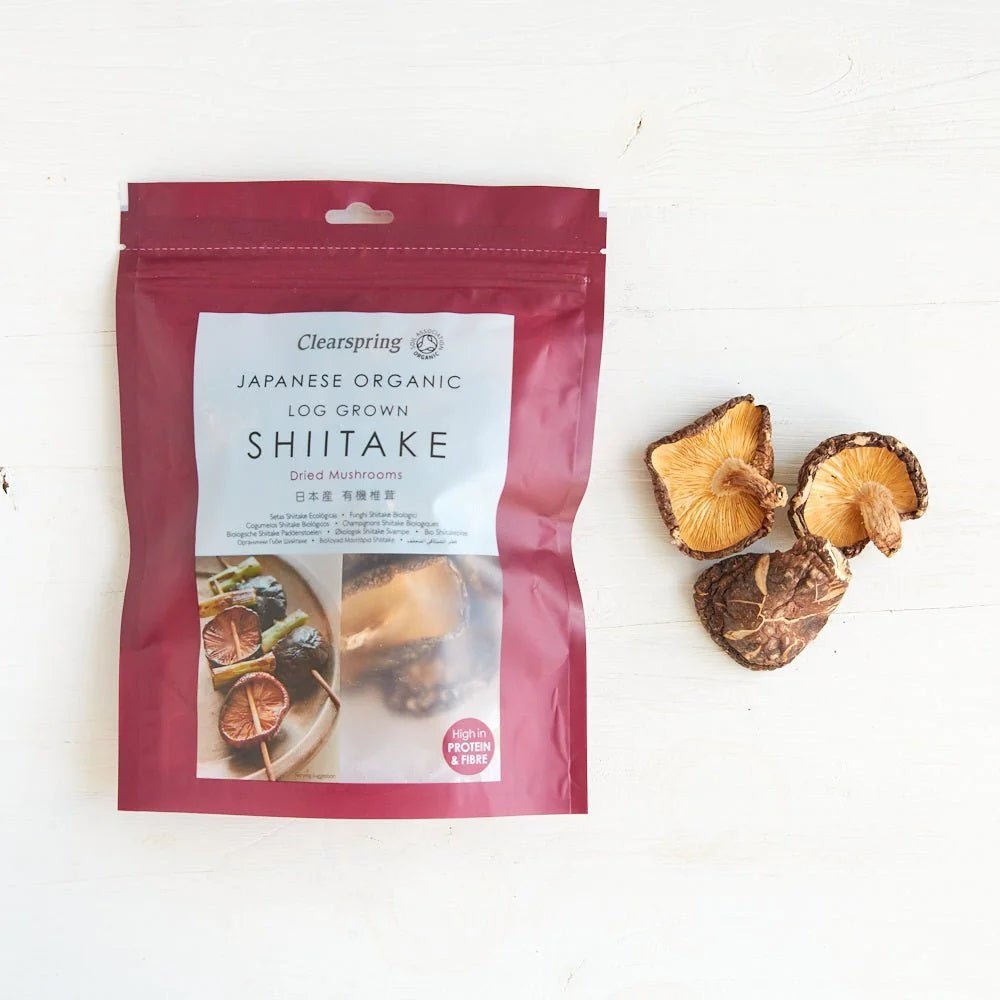 Organic Japanese Dried Shiitake Mushrooms 40g - Clearspring - Sushi Ginger - Eco Natural Products