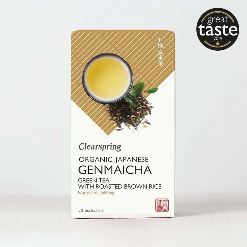 Organic Japanese Genmaicha Roasted Brown Rice Green Tea 20 Bags - Clearspring - Green Tea - Eco Natural Products