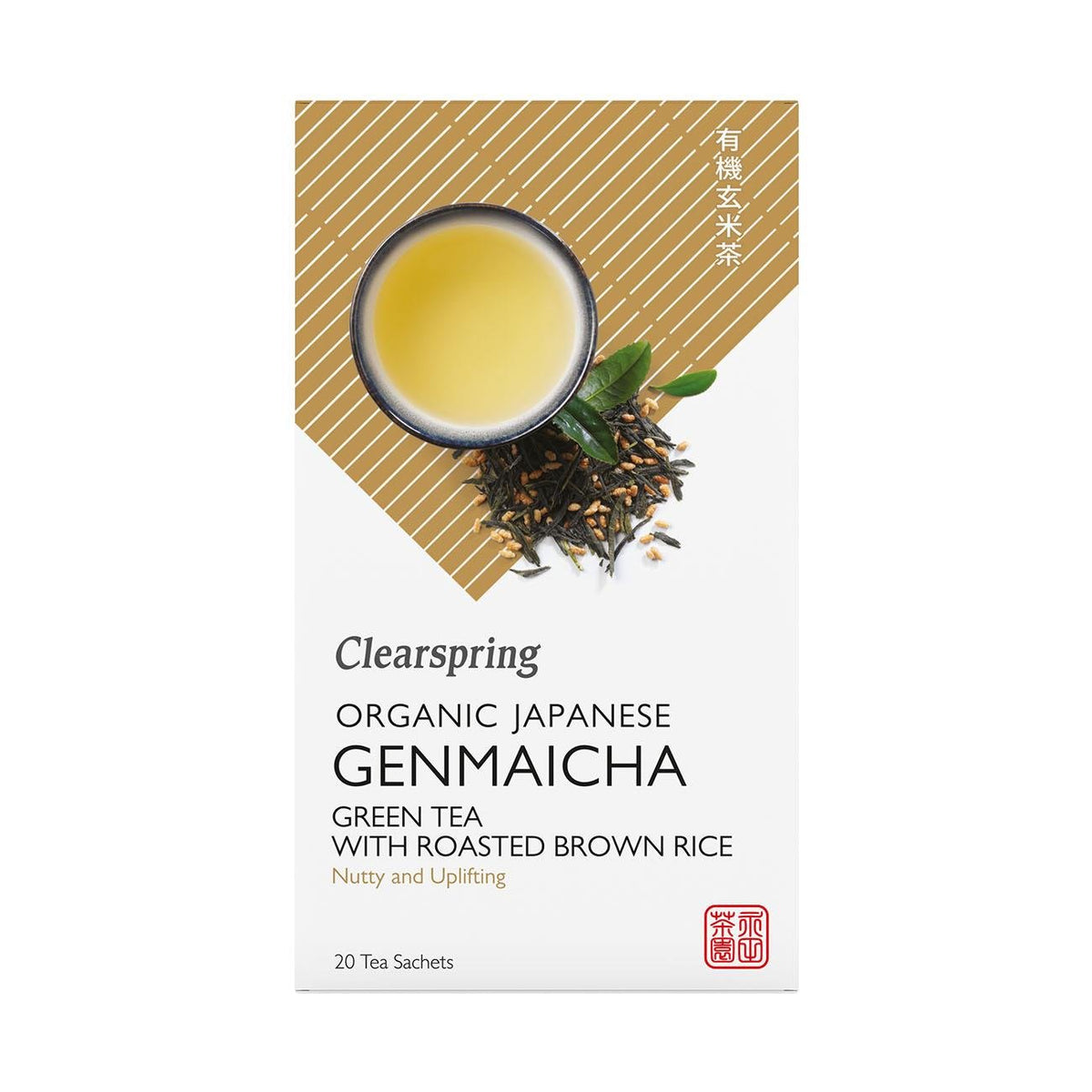 Organic Japanese Genmaicha Roasted Brown Rice Green Tea 20 Bags - Clearspring - Green Tea - Eco Natural Products