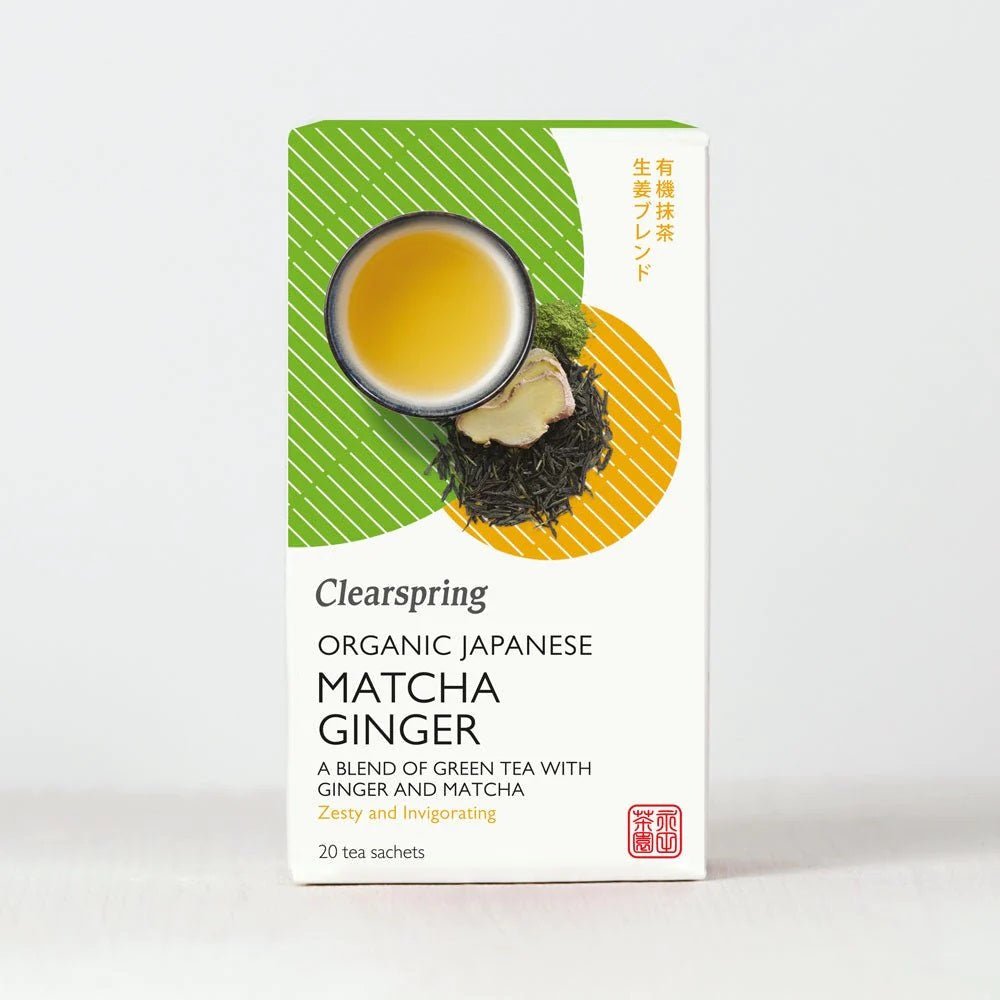 Organic Japanese Matcha Ginger Green Tea 20 Bags - Clearspring - Matcha - Eco Natural Products