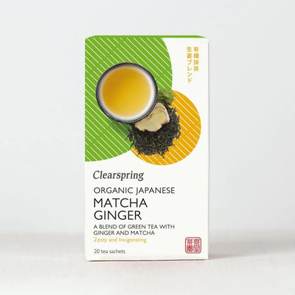Organic Japanese Matcha Ginger Green Tea 20 Bags - Clearspring - Matcha - Eco Natural Products