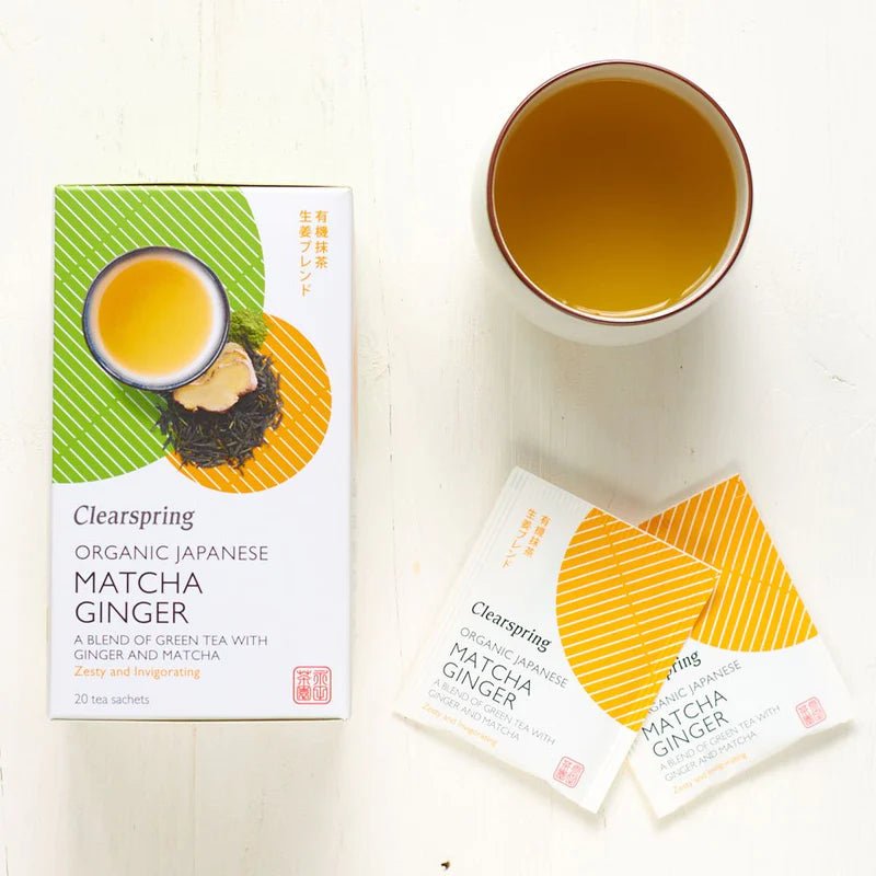 Organic Japanese Matcha Ginger Green Tea 20 Bags - Clearspring - Matcha - Eco Natural Products