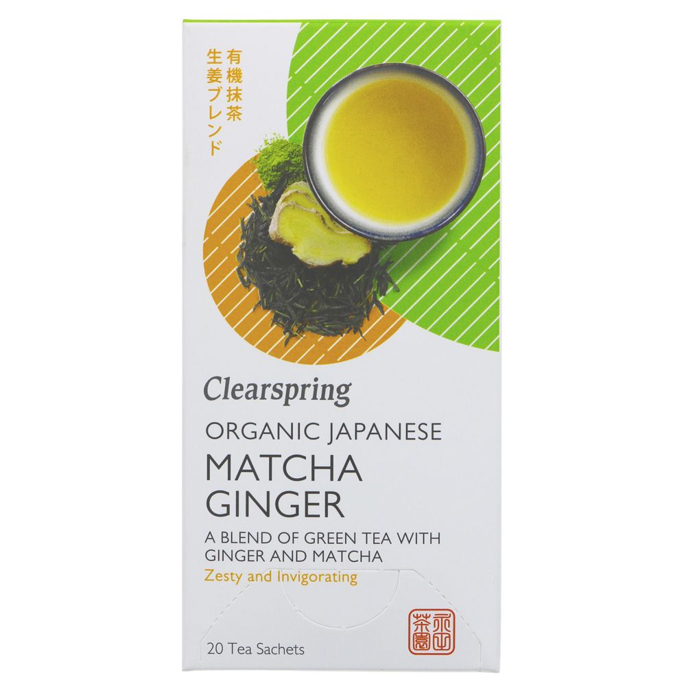 Organic Japanese Matcha Ginger Green Tea 20 Bags - Clearspring - Teas - Clearspring