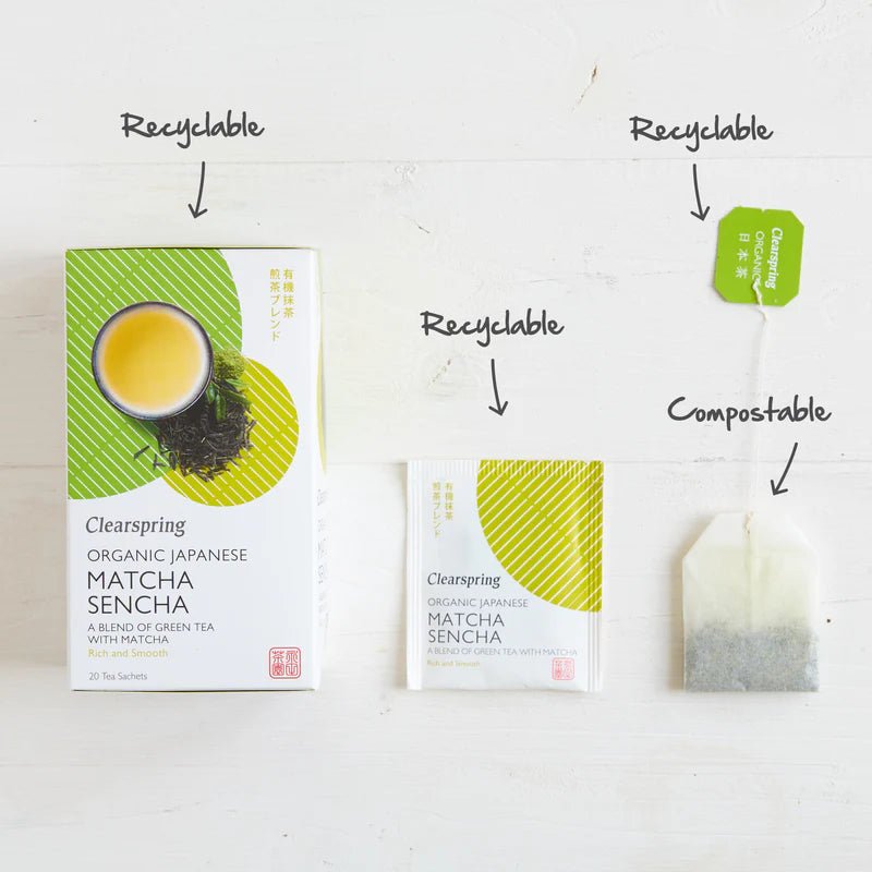 Organic Japanese Matcha Sencha Green Tea 20 Bags - Clearspring - Matcha - Eco Natural Products