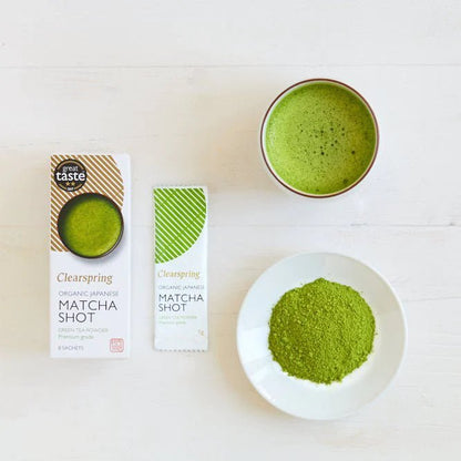 Organic Japanese Matcha Shot Green Tea Powder 8 Sachets - Clearspring - Matcha - Eco Natural Products