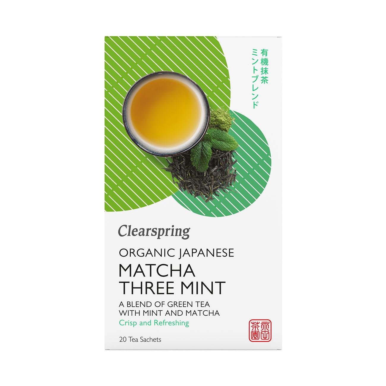 Organic Japanese Matcha Three Mint Green Tea 20 Bags [BLACK FRIDAY] - Eco Natural Products - Clearspring - Matcha