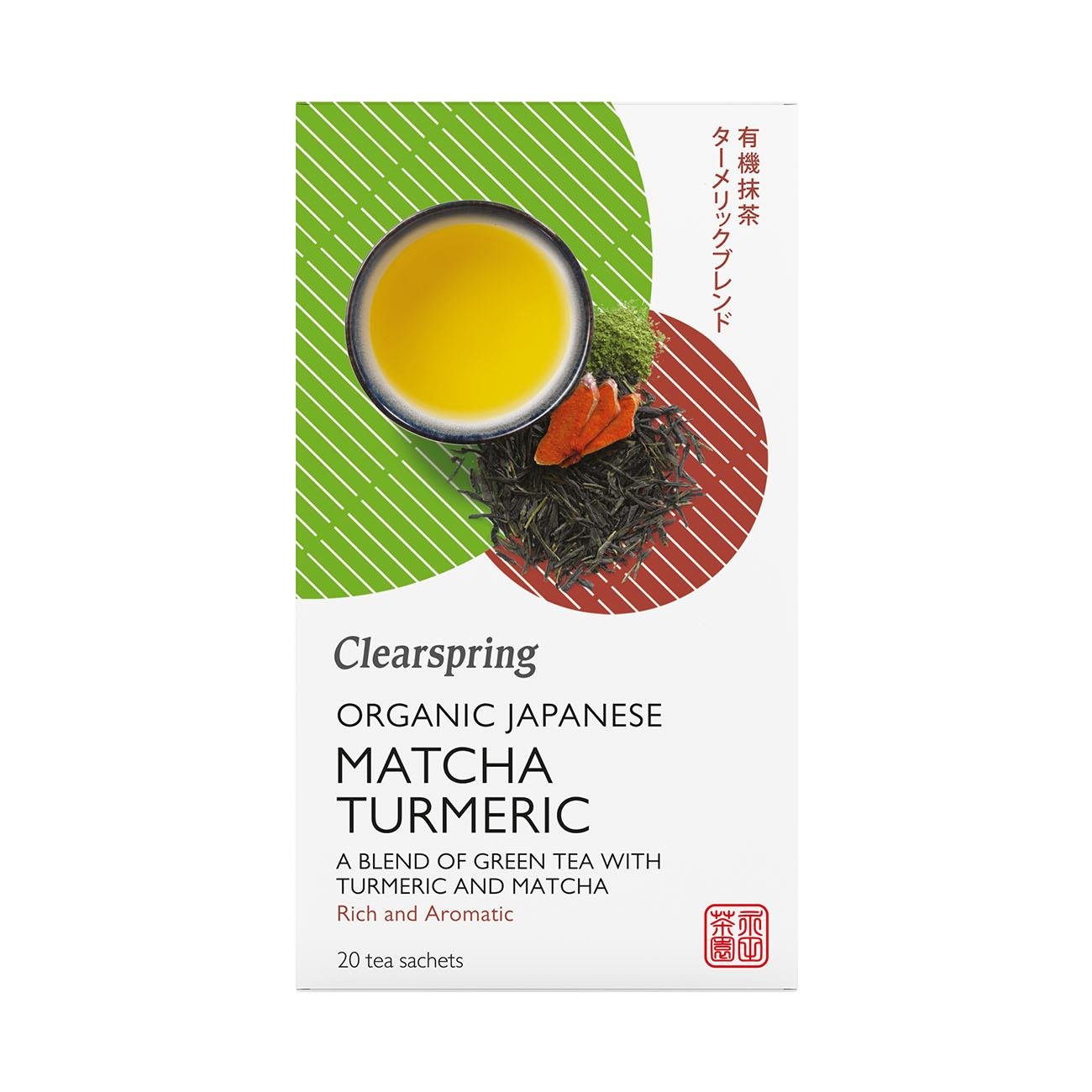 Organic Japanese Matcha Turmeric Green Tea 20 Bags - Clearspring - Matcha - Eco Natural Products